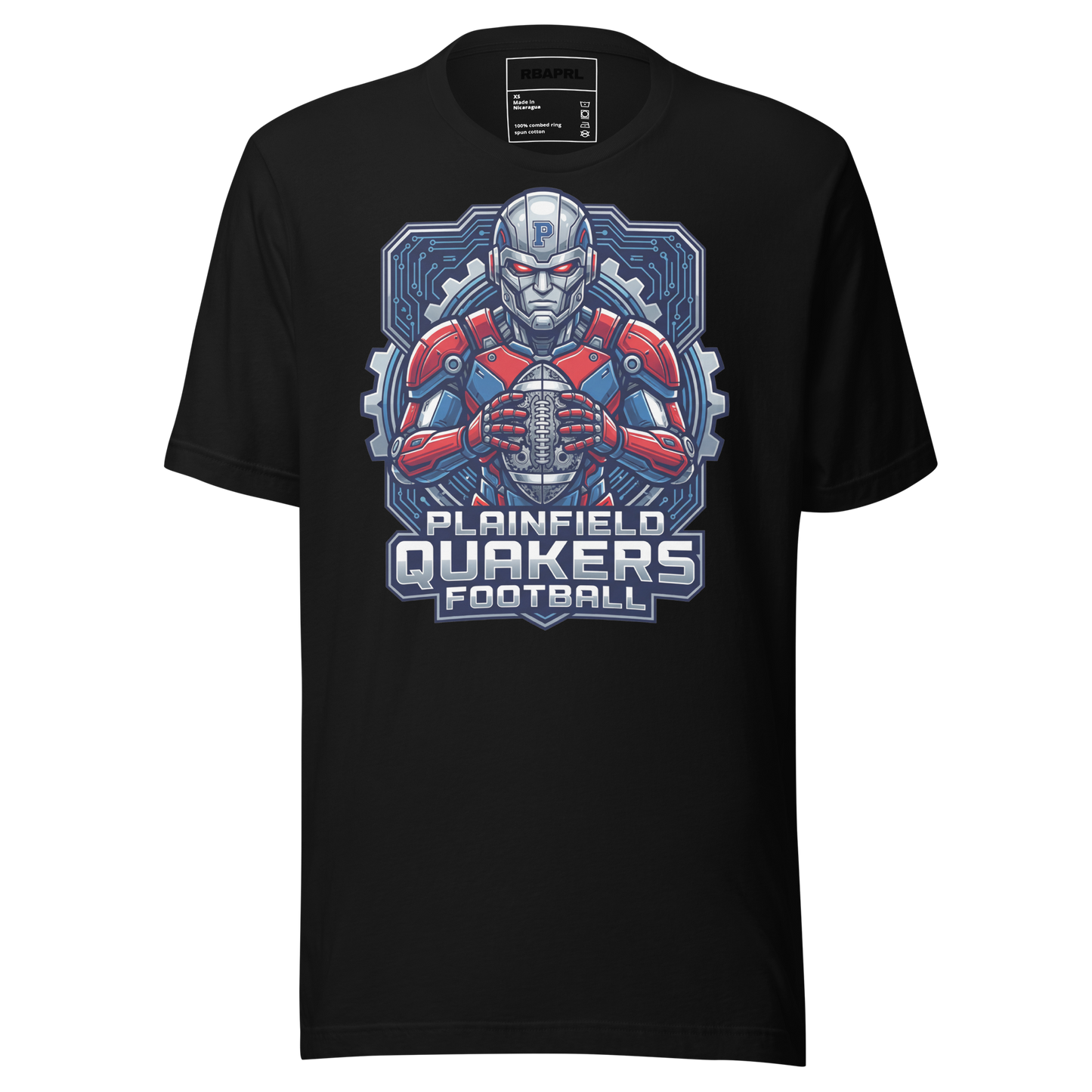 Plainfield Quakers Football T-Shirt in Black – Indiana Spirit Wear by Hometown Gameday Co.