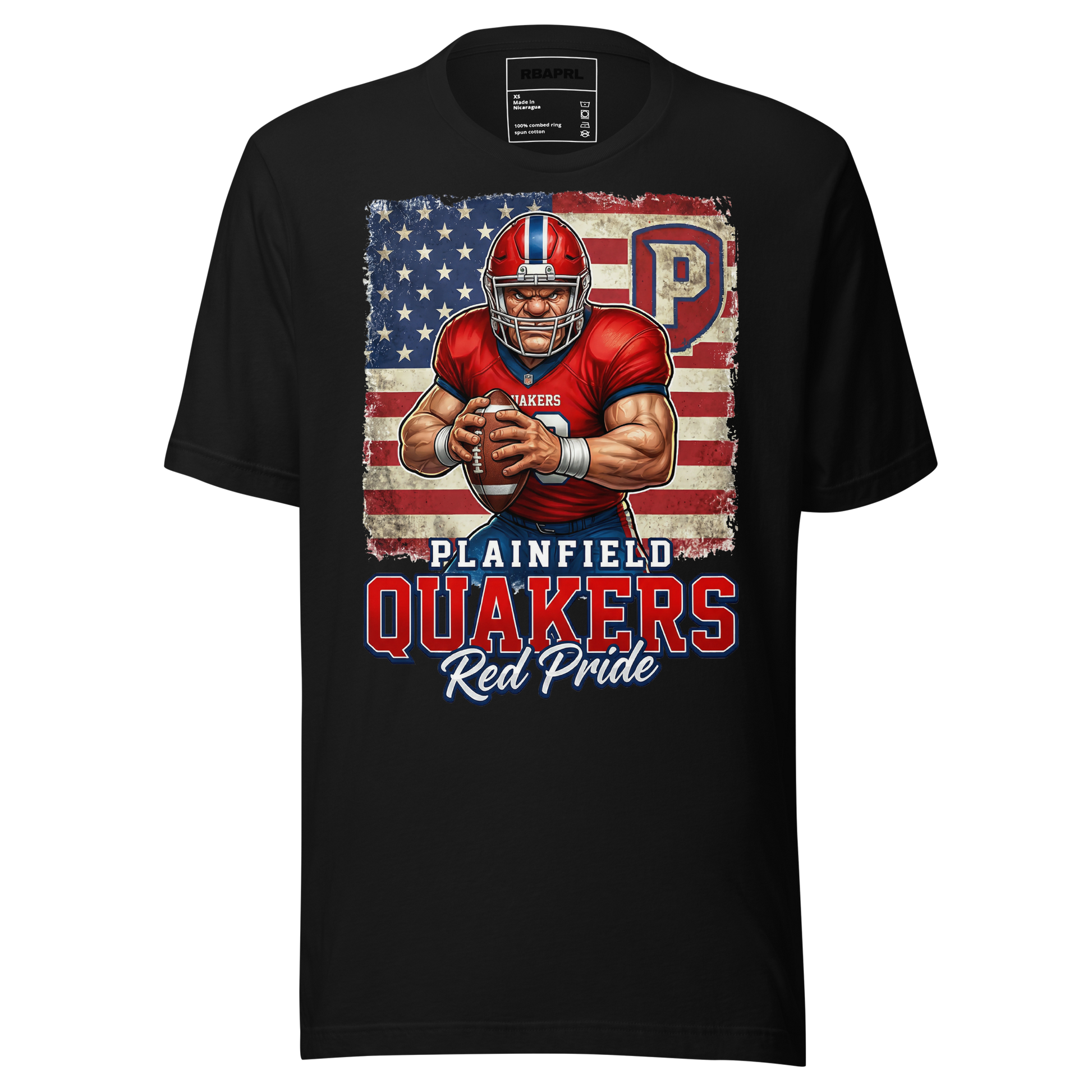Plainfield Quakers Football T-Shirt in Black – Indiana Spirit Wear by Hometown Gameday Co.