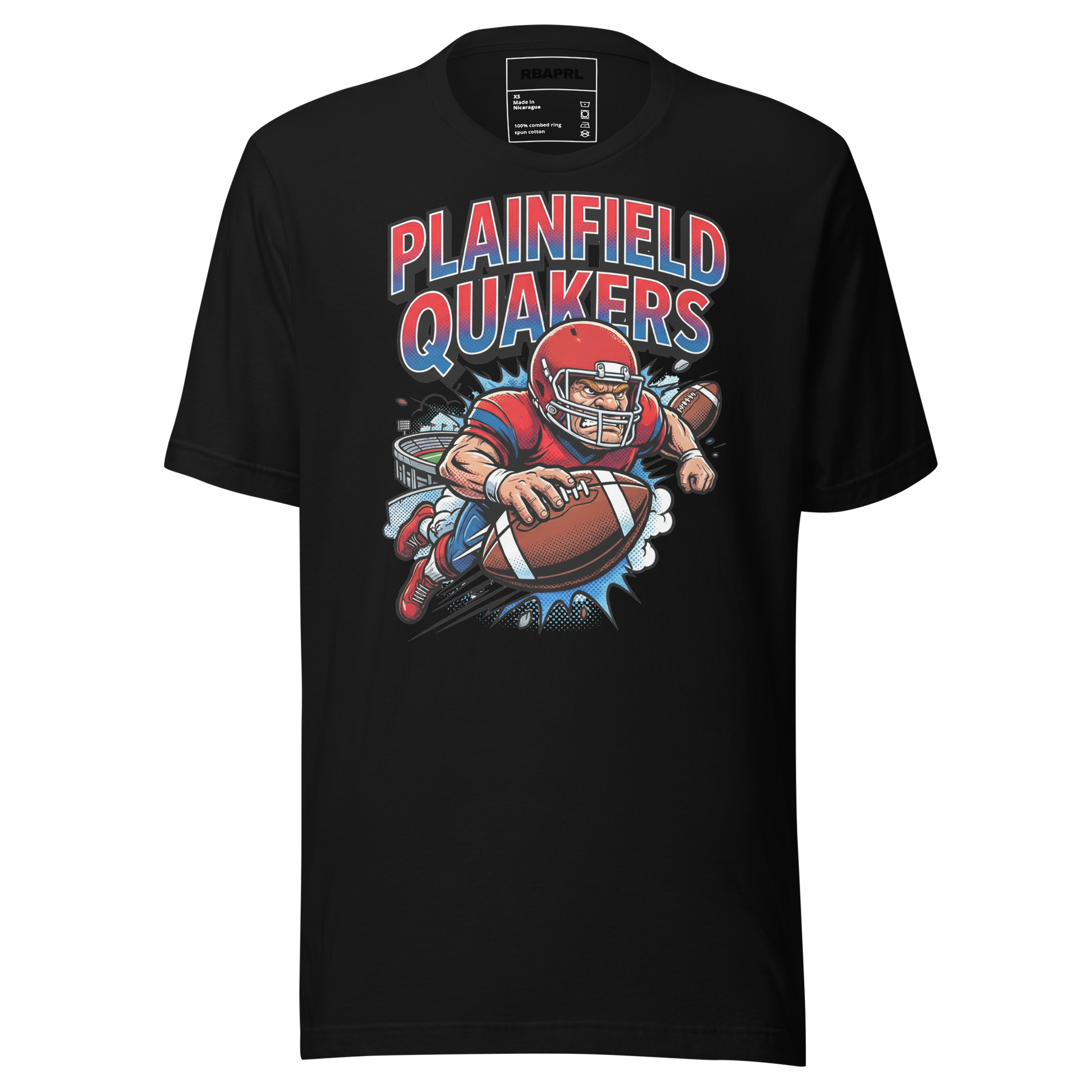 Plainfield Quakers Football T-Shirt in Black – Indiana Spirit Wear by Hometown Gameday Co.