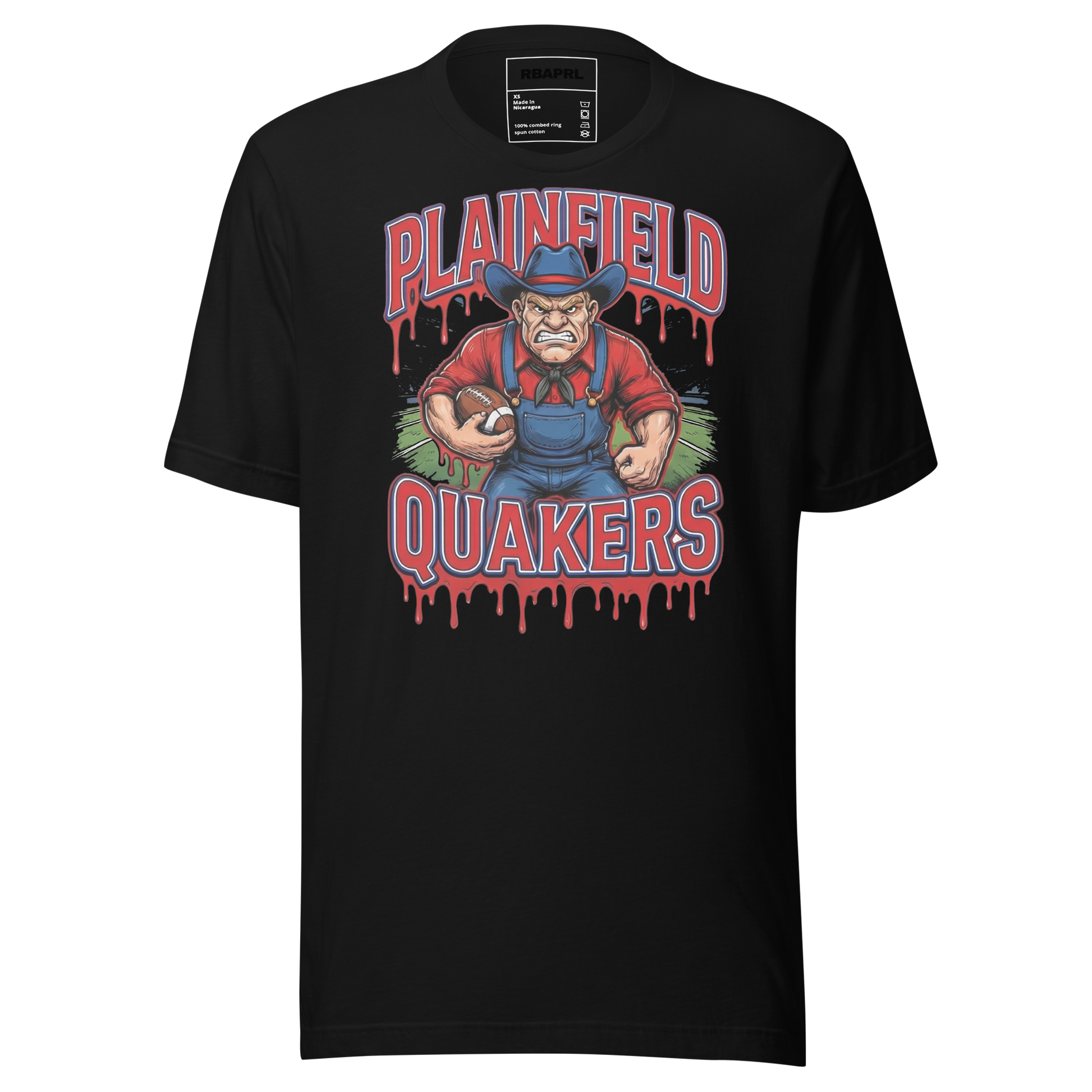 Plainfield Quakers Football T-Shirt in Black – Indiana Spirit Wear by Hometown Gameday Co.