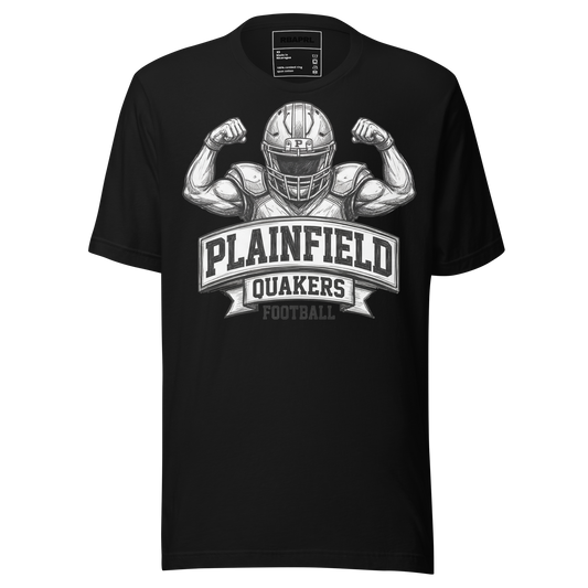 Plainfield Quakers Football T-Shirt in Black – Indiana Spirit Wear by Hometown Gameday Co.