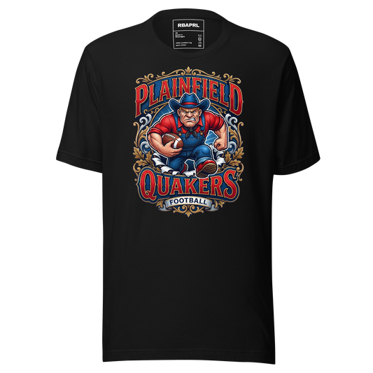 Plainfield Quakers Football T-Shirt in Black – Indiana Spirit Wear by Hometown Gameday Co.
