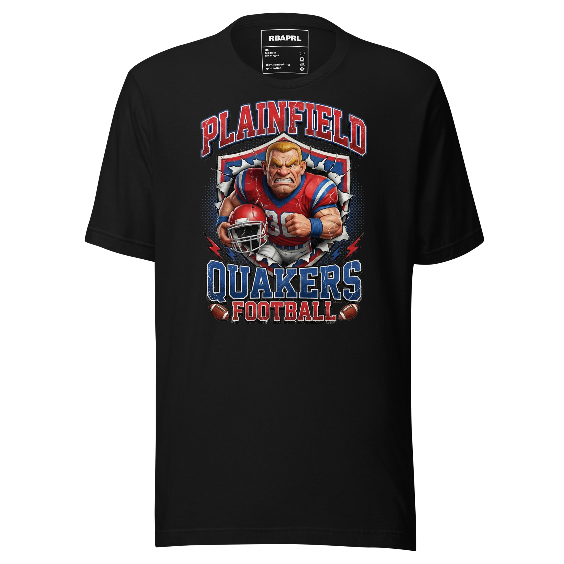 Plainfield Quakers Football T-Shirt in Black – Indiana Spirit Wear by Hometown Gameday Co.