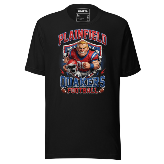 Plainfield Quakers Football T-Shirt in Black – Indiana Spirit Wear by Hometown Gameday Co.