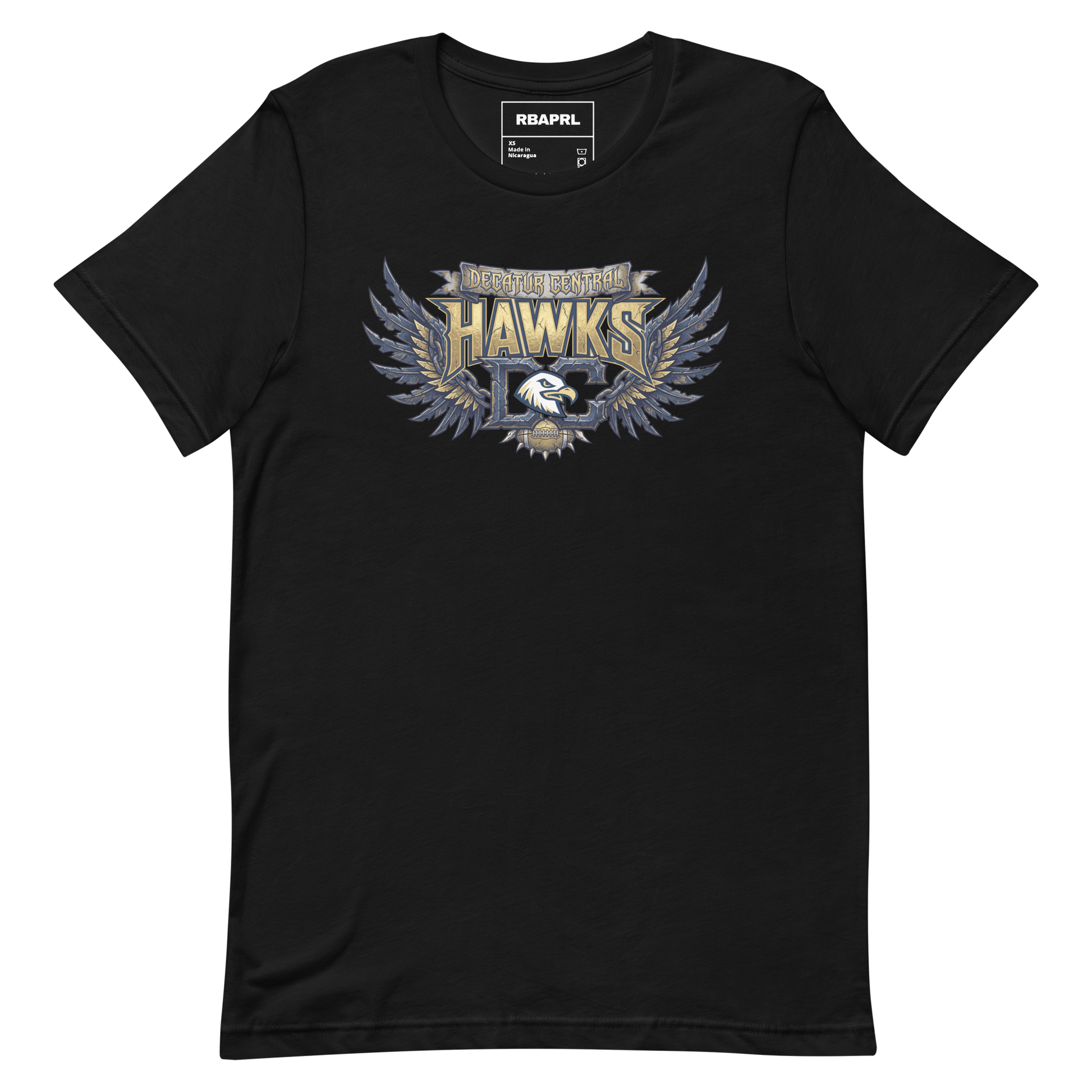 Decatur Central Hawks Football T-Shirt in Black – Indiana Spirit Wear by Hometown Gameday Co.