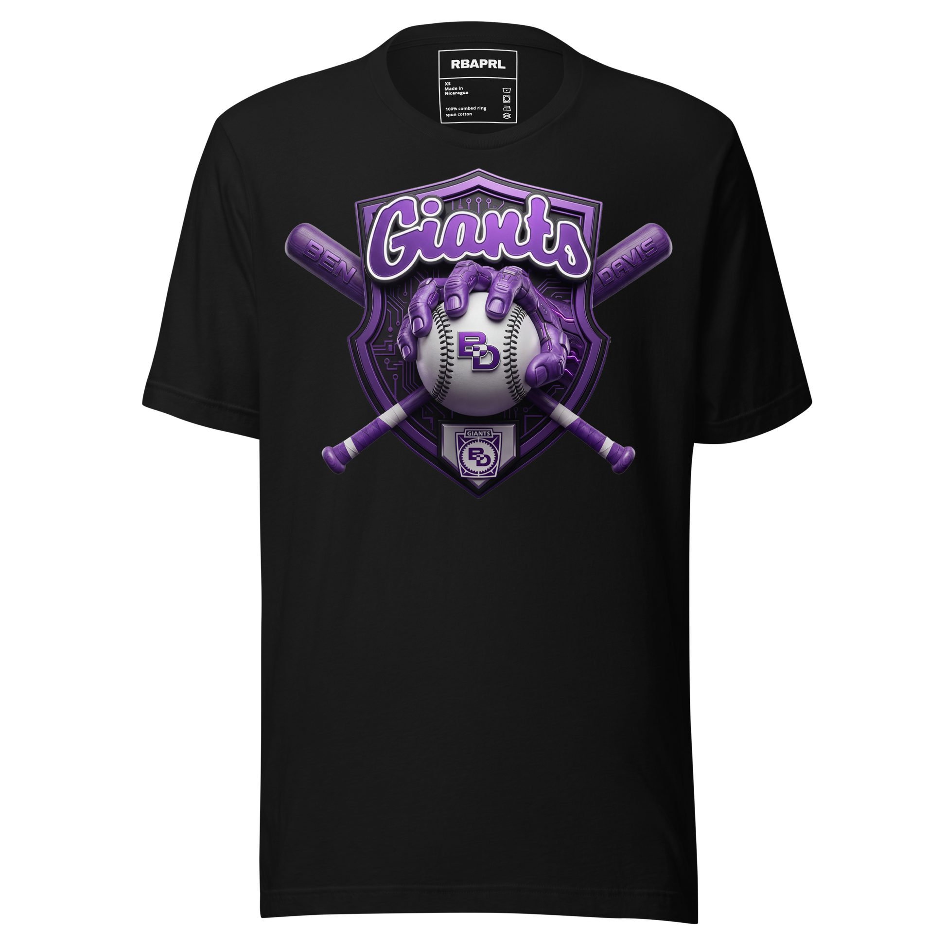 Ben Davis Giants Baseball T-Shirt in Black – Indiana Spirit Wear by Hometown Gameday Co.