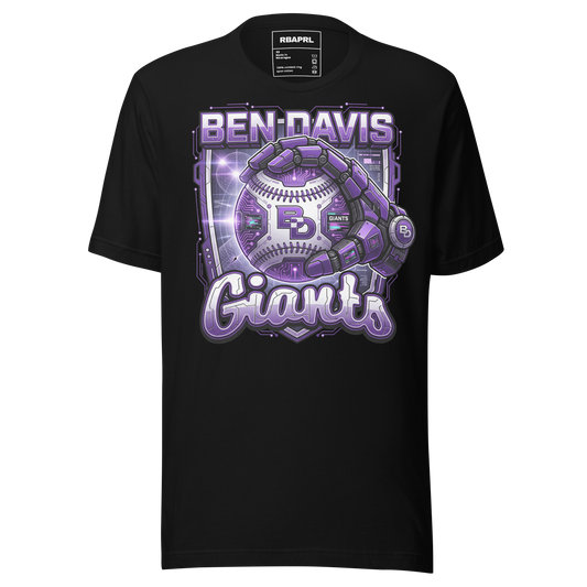 Ben Davis Giants Baseball T-Shirt in Black – Indiana Spirit Wear by Hometown Gameday Co.