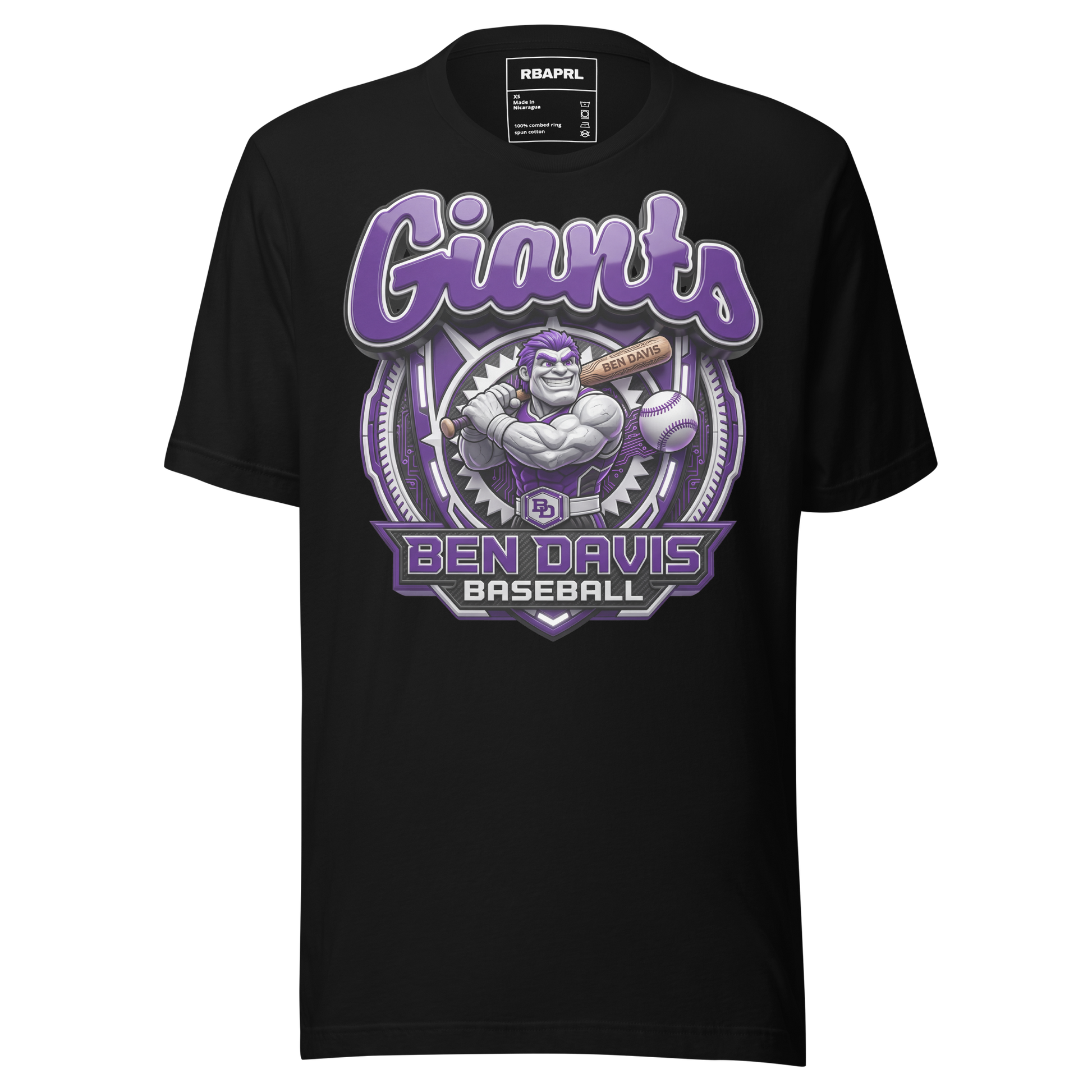 Ben Davis Giants Baseball T-Shirt in Black – Indiana Spirit Wear by Hometown Gameday Co.