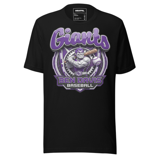Ben Davis Giants Baseball T-Shirt in Black – Indiana Spirit Wear by Hometown Gameday Co.