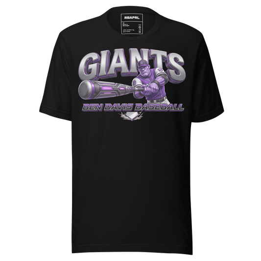 Ben Davis Giants Baseball T-Shirt in Black – Indiana Spirit Wear by Hometown Gameday Co.