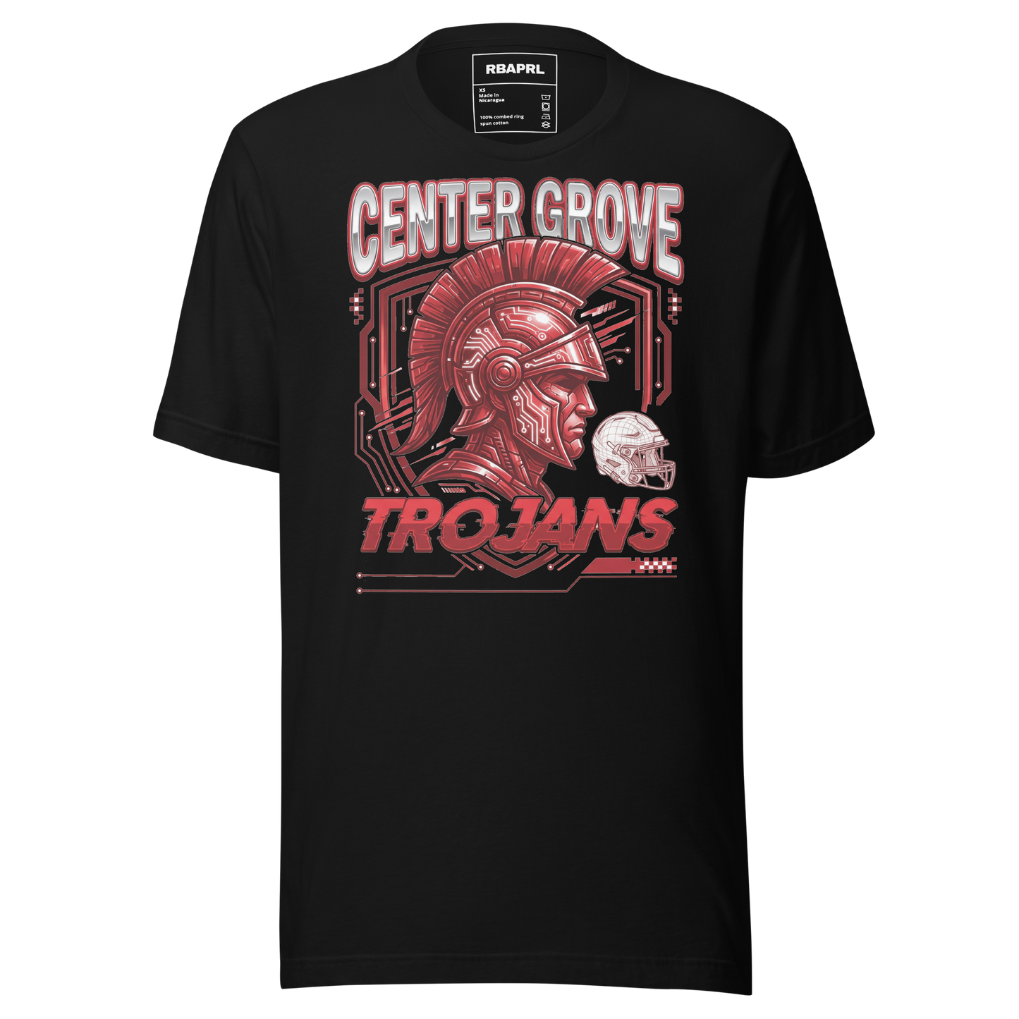 Center Grove Trojans Football T-Shirt in Black – Indiana Spirit Wear by Hometown Gameday Co.