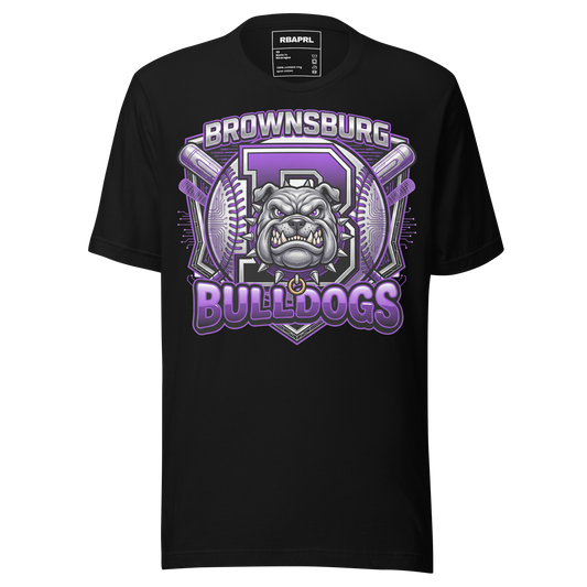 Brownsburg Bulldogs Baseball T-Shirt in Black – Indiana Spirit Wear by Hometown Gameday Co.