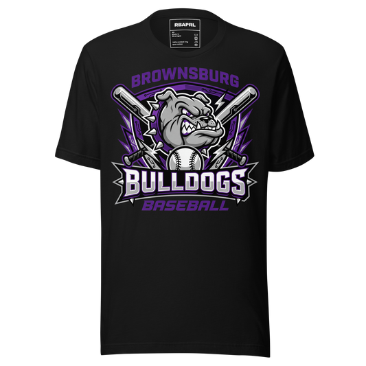 Brownsburg Bulldogs Baseball T-Shirt in Black – Indiana Spirit Wear by Hometown Gameday Co.