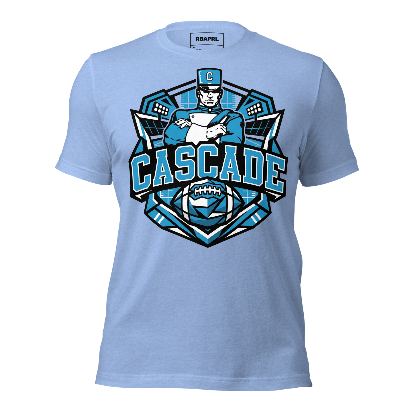 Cascade Cadets Football T-Shirt in Heather Carolina Blue – Indiana Spirit Wear by Hometown Gameday Co.