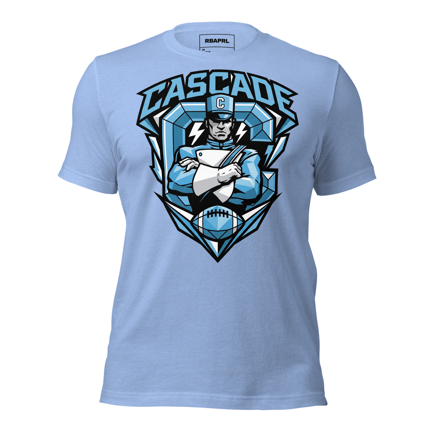 Cascade Cadets Football T-Shirt in Heather Carolina Blue – Indiana Spirit Wear by Hometown Gameday Co.