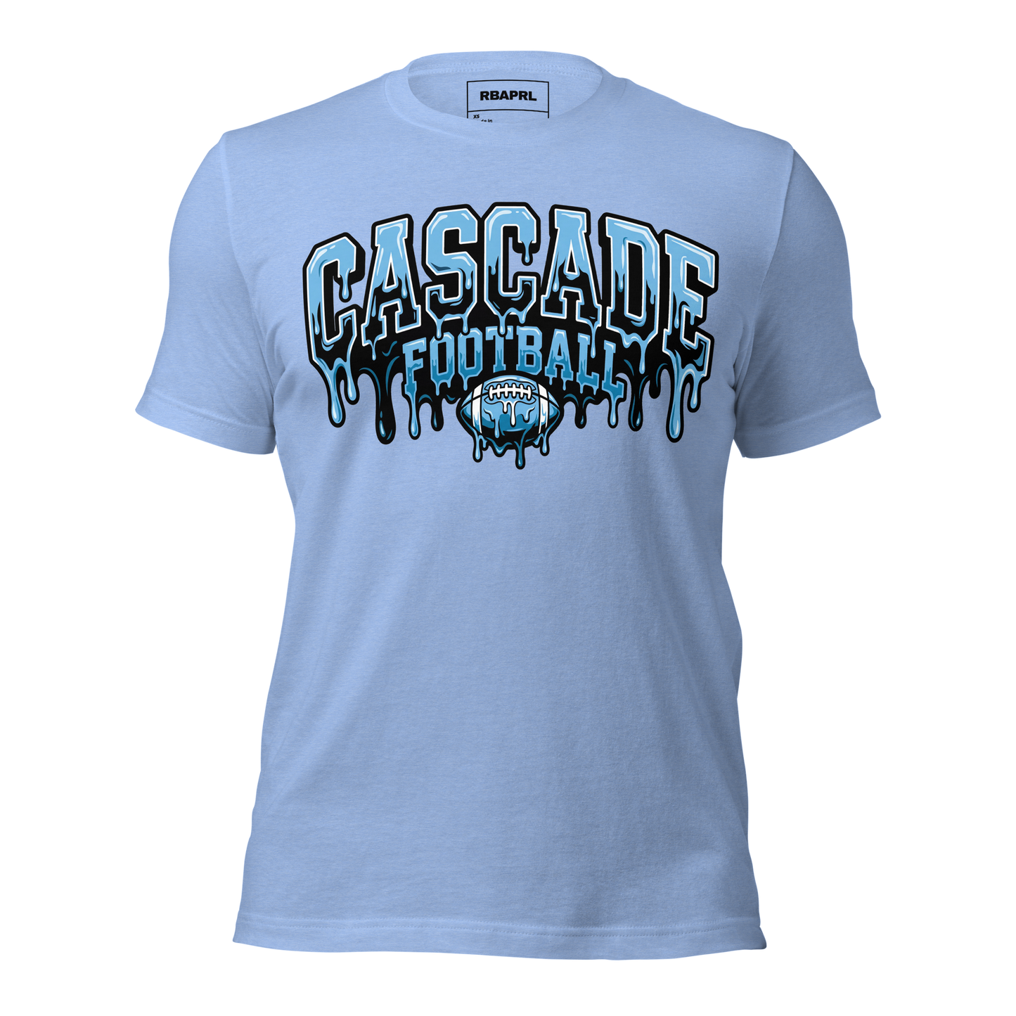 Cascade Cadets Football T-Shirt in Heather Carolina Blue – Indiana Spirit Wear by Hometown Gameday Co.