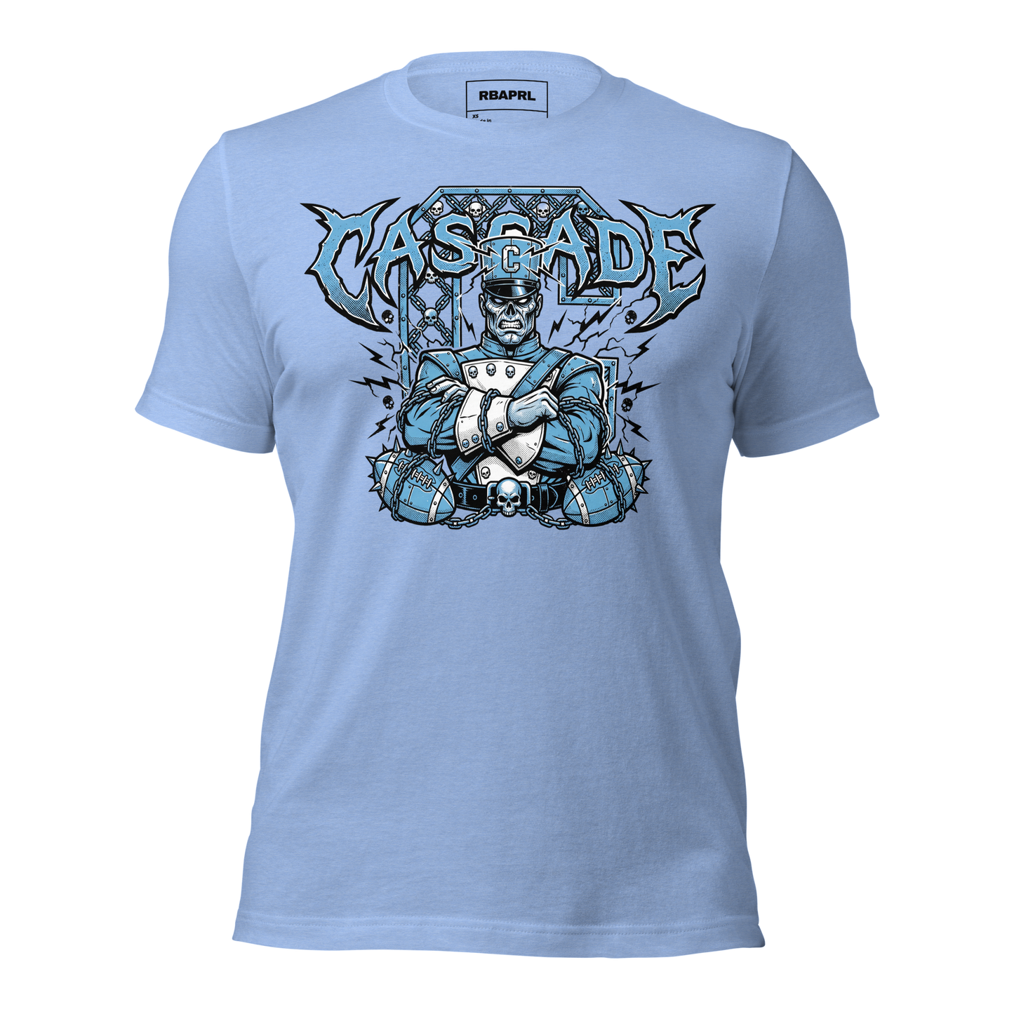 Cascade Cadets Football T-Shirt in Heather Carolina Blue – Indiana Spirit Wear by Hometown Gameday Co.