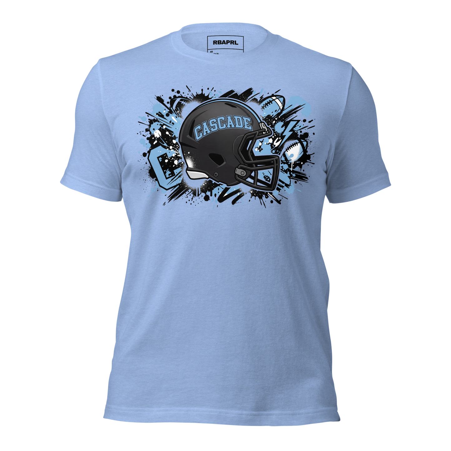 Cascade Cadets Football T-Shirt in Heather Carolina Blue – Indiana Spirit Wear by Hometown Gameday Co.