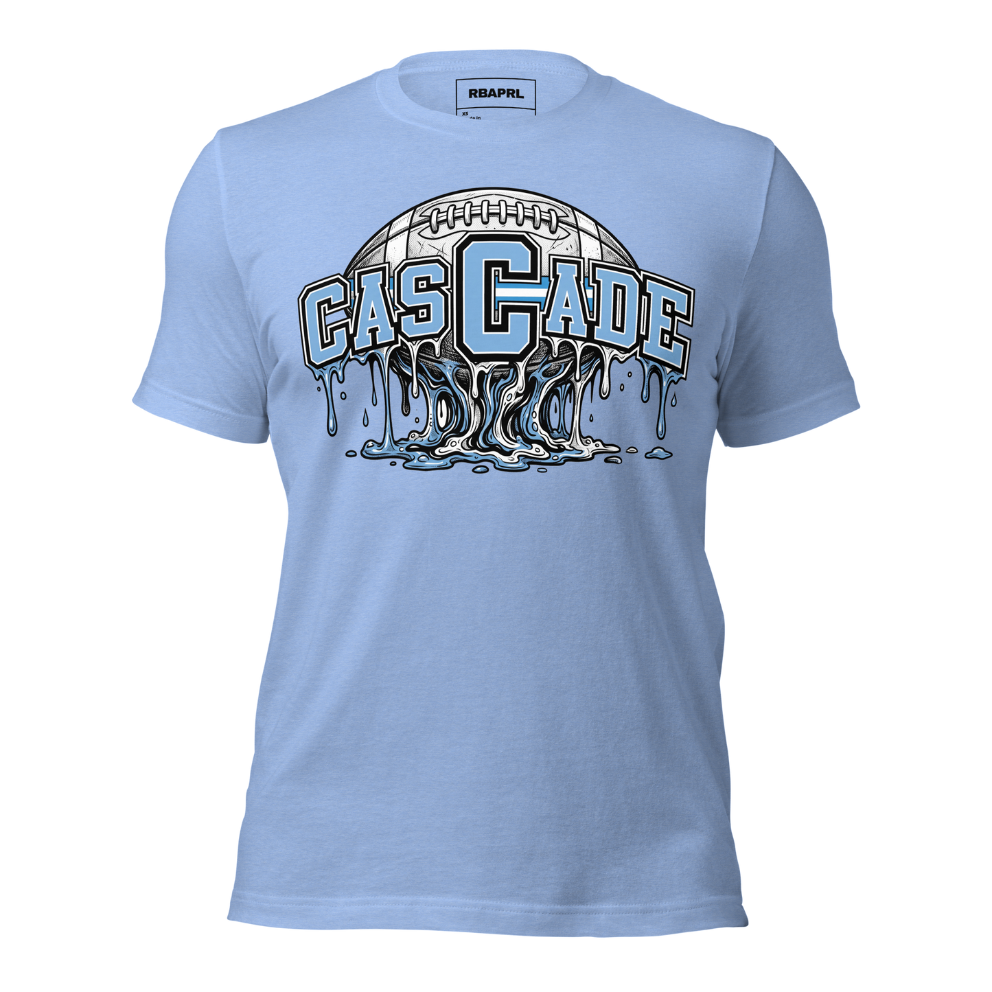Cascade Cadets Football T-Shirt in Heather Carolina Blue – Indiana Spirit Wear by Hometown Gameday Co.