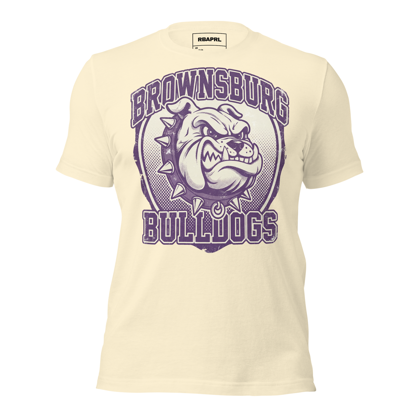 Brownsburg Bulldogs Football T-Shirt in Natural – Indiana Spirit Wear by Hometown Gameday Co.