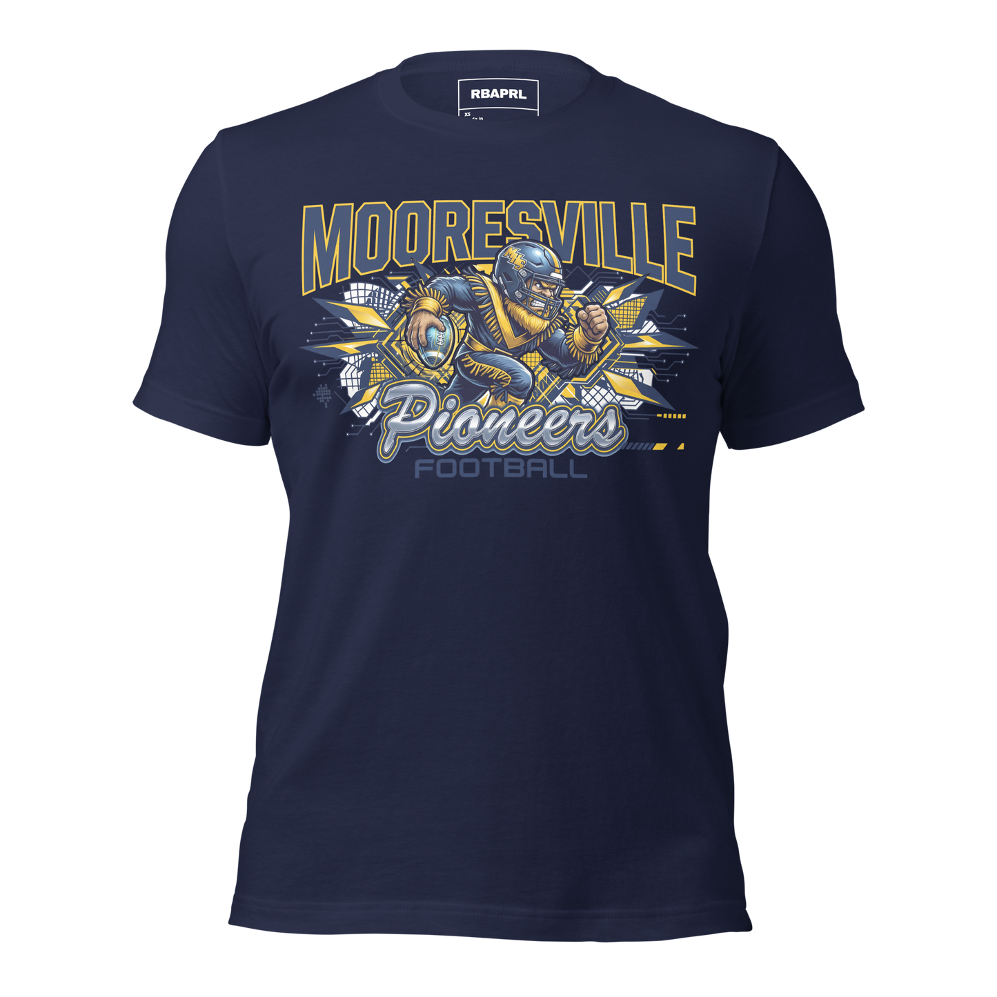Mooresville Pioneers Football T-Shirt in Navy – Indiana Spirit Wear by Hometown Gameday Co.