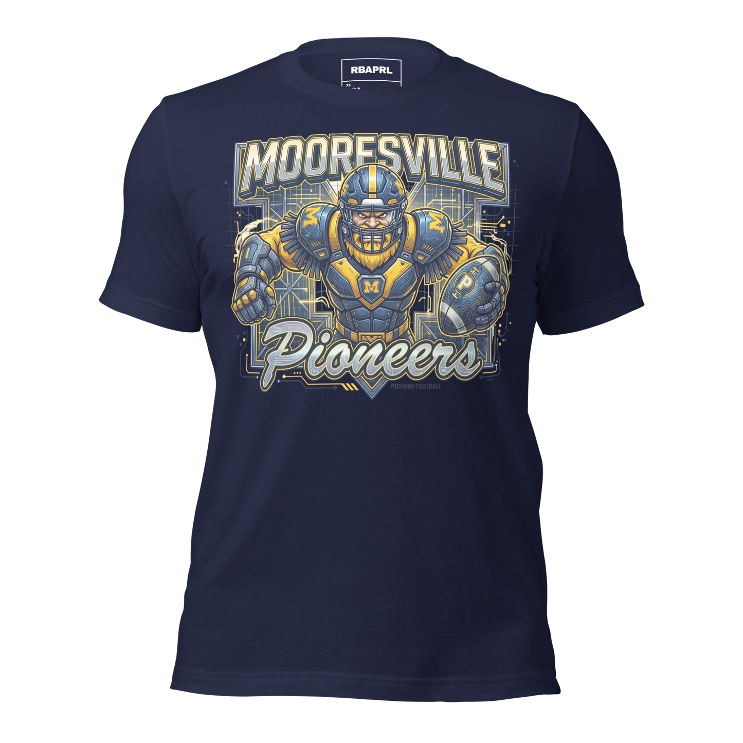 Mooresville Pioneers Football T-Shirt in Navy – Indiana Spirit Wear by Hometown Gameday Co.