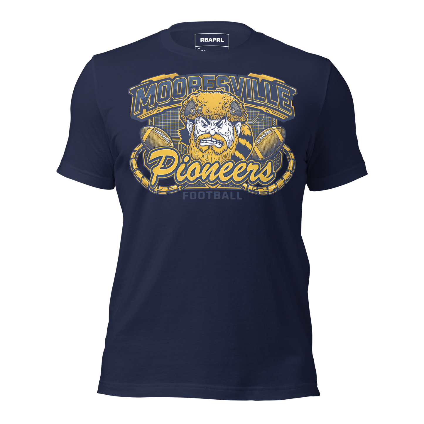 Mooresville Pioneers Football T-Shirt in Navy – Indiana Spirit Wear by Hometown Gameday Co.