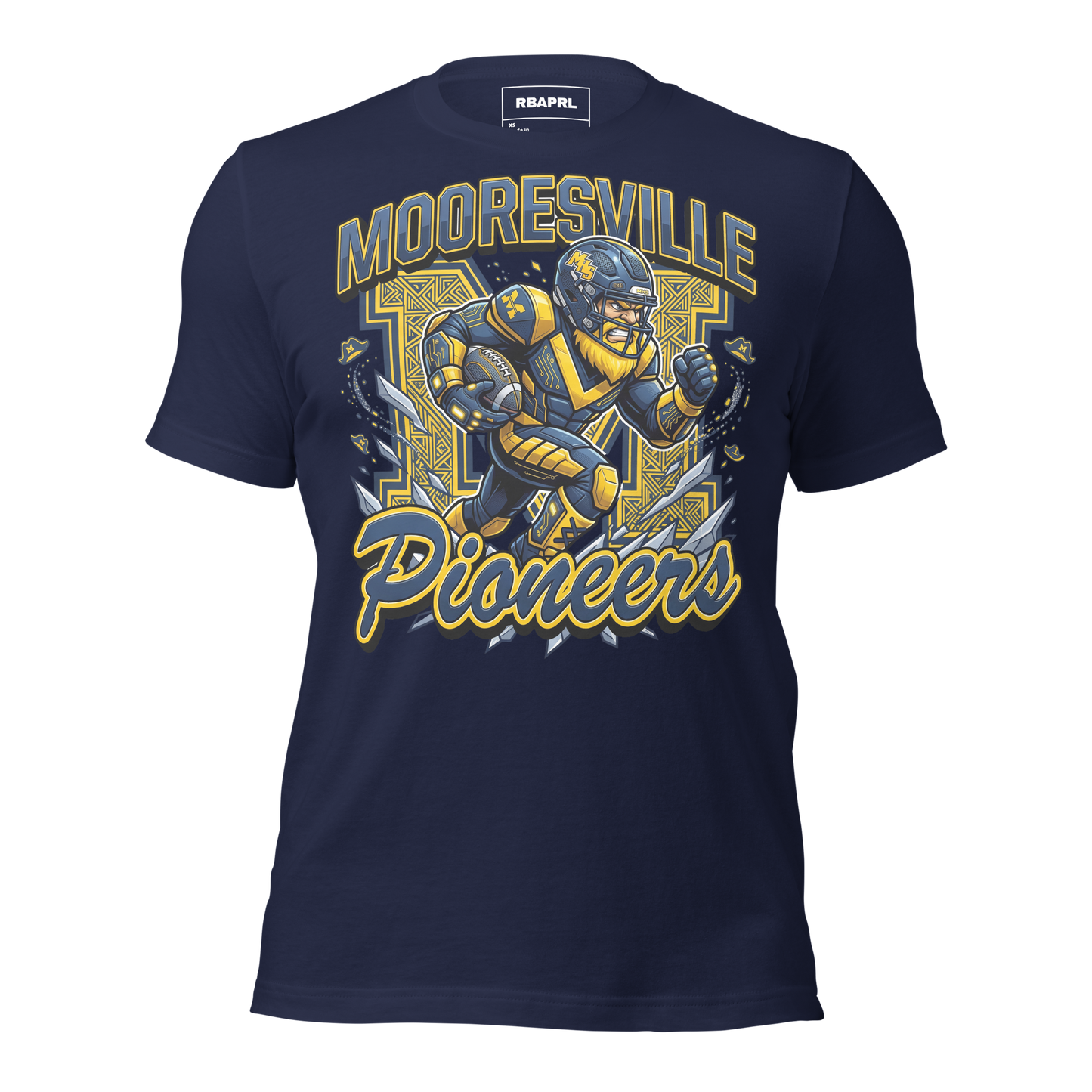 Mooresville Pioneers Football T-Shirt in Navy – Indiana Spirit Wear by Hometown Gameday Co.