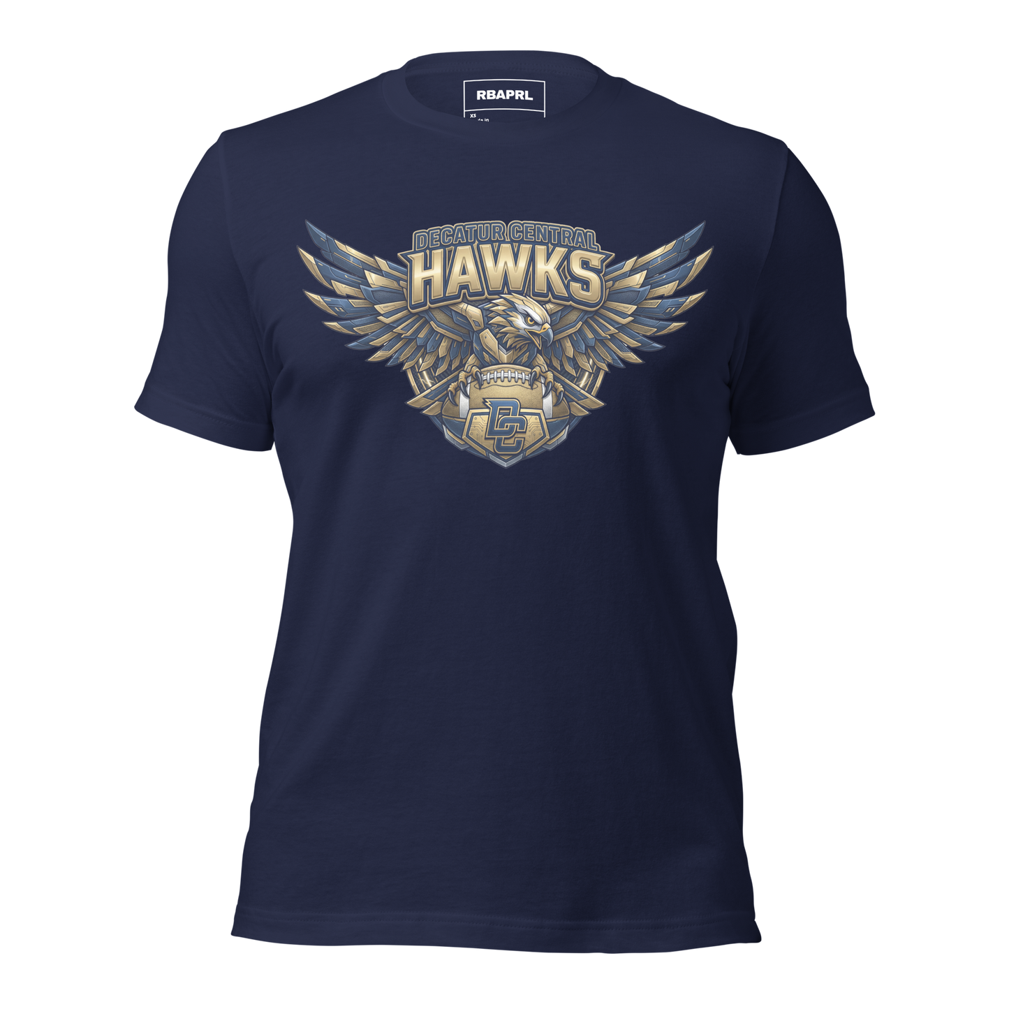 Decatur Central Hawks Football T-Shirt in Navy – Indiana Spirit Wear by Hometown Gameday Co.