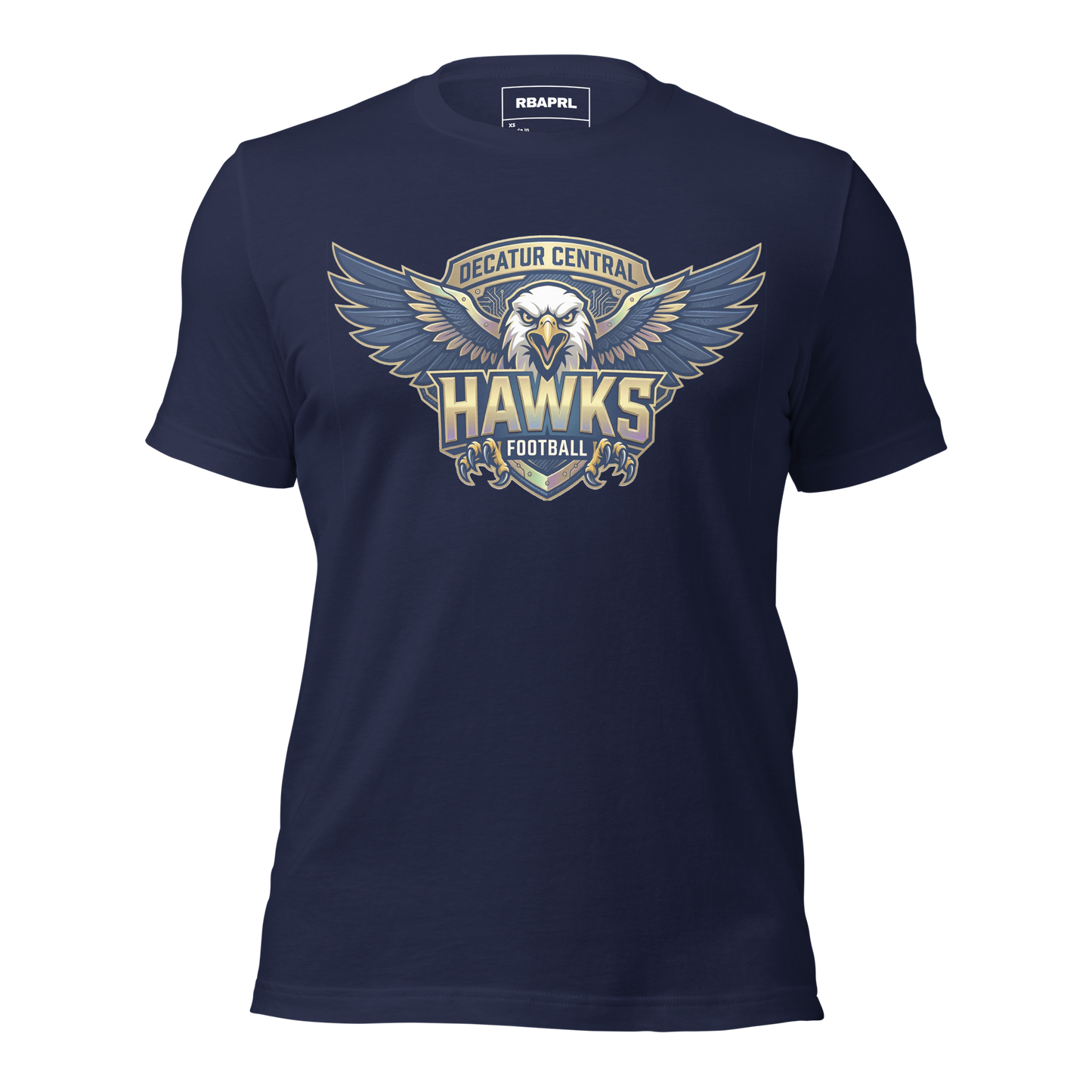 Decatur Central Hawks Football T-Shirt in Navy – Indiana Spirit Wear by Hometown Gameday Co.