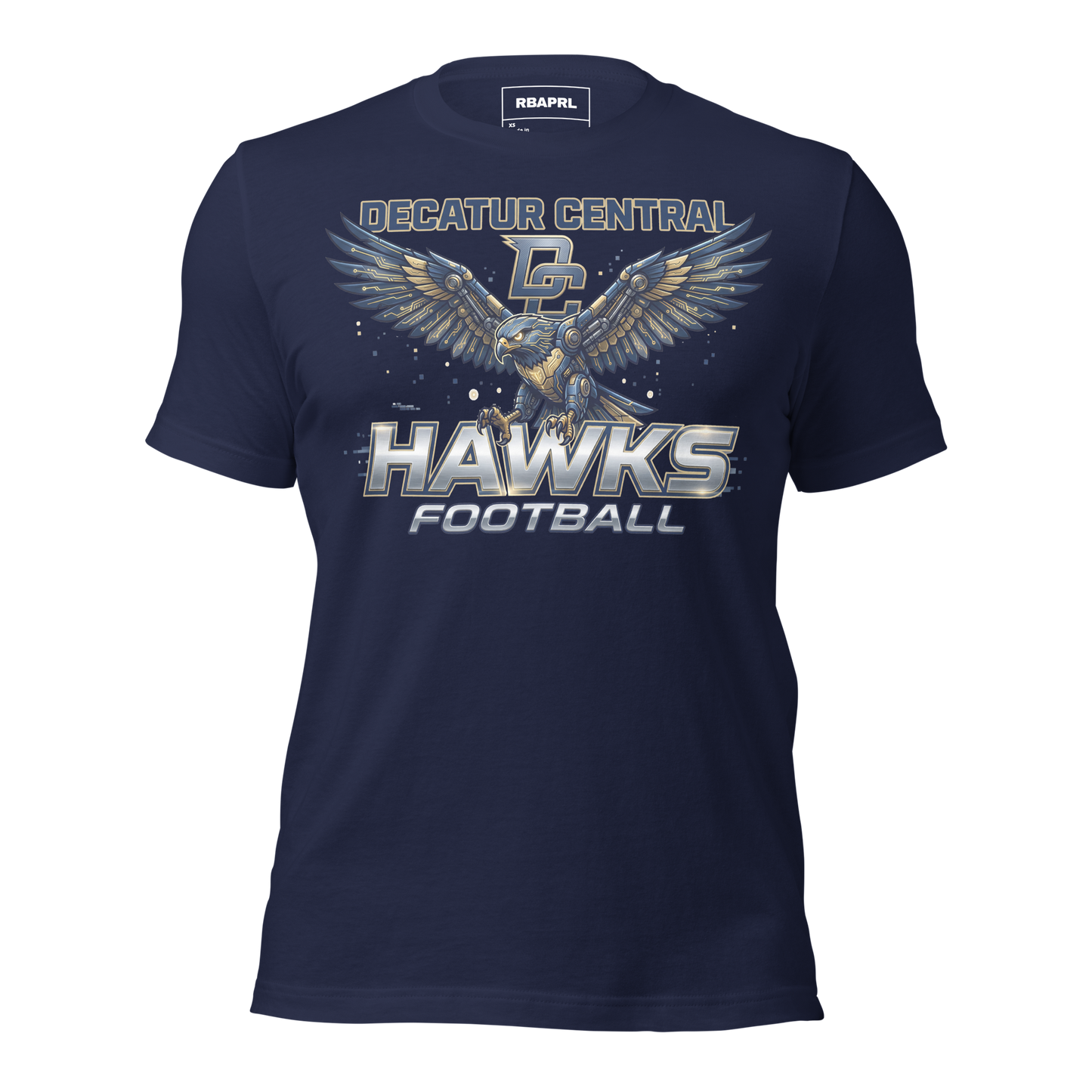 Decatur Central Hawks Football T-Shirt in Navy – Indiana Spirit Wear by Hometown Gameday Co.