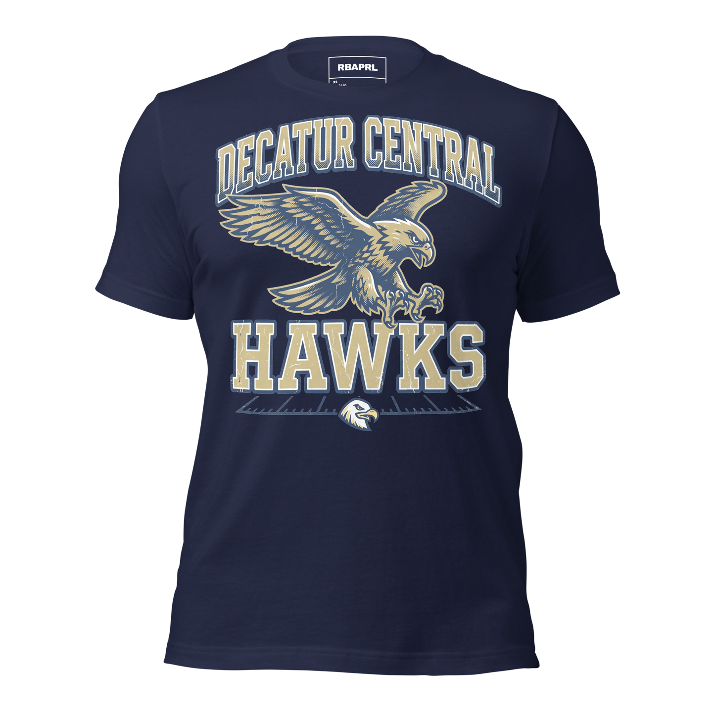 Decatur Central Hawks Football T-Shirt in Navy – Indiana Spirit Wear by Hometown Gameday Co.