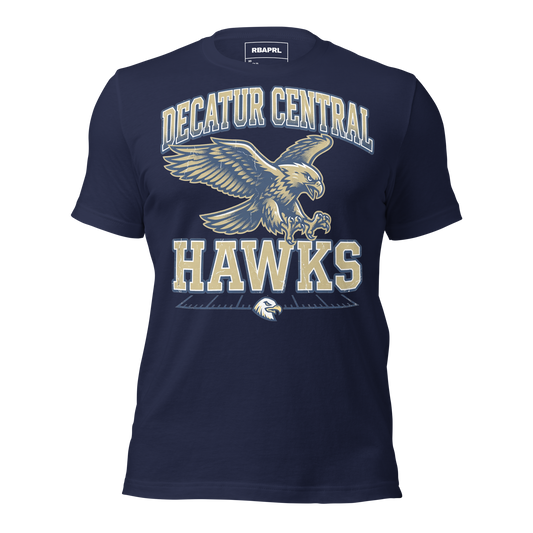 Decatur Central Hawks Football T-Shirt in Navy – Indiana Spirit Wear by Hometown Gameday Co.
