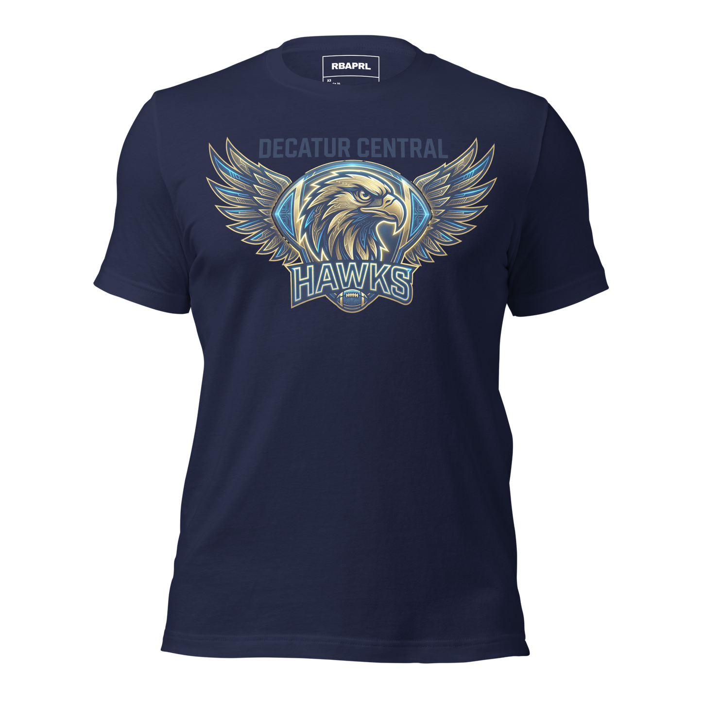 Decatur Central Hawks Football T-Shirt in Navy – Indiana Spirit Wear by Hometown Gameday Co.