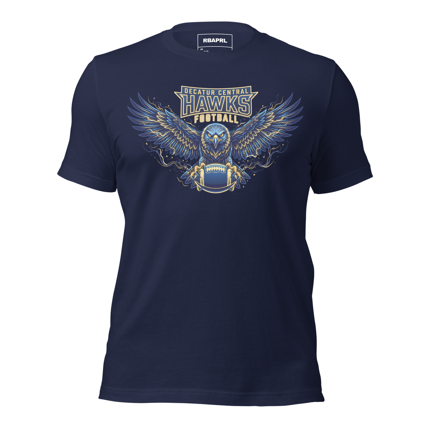 Decatur Central Hawks Football T-Shirt in Navy – Indiana Spirit Wear by Hometown Gameday Co.