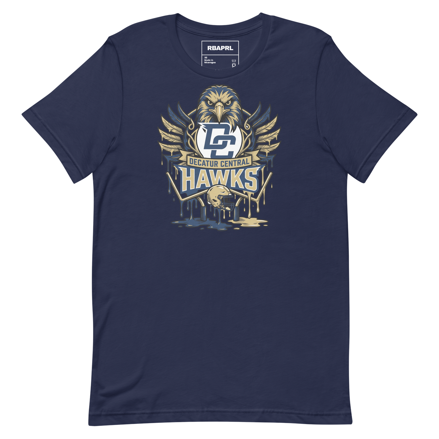 Decatur Central Hawks Football T-Shirt in Navy – Indiana Spirit Wear by Hometown Gameday Co.