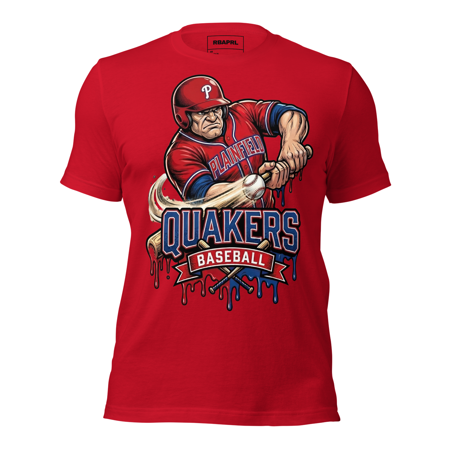 Plainfield Quakers Baseball T-Shirt in Red – Indiana Spirit Wear by Hometown Gameday Co.