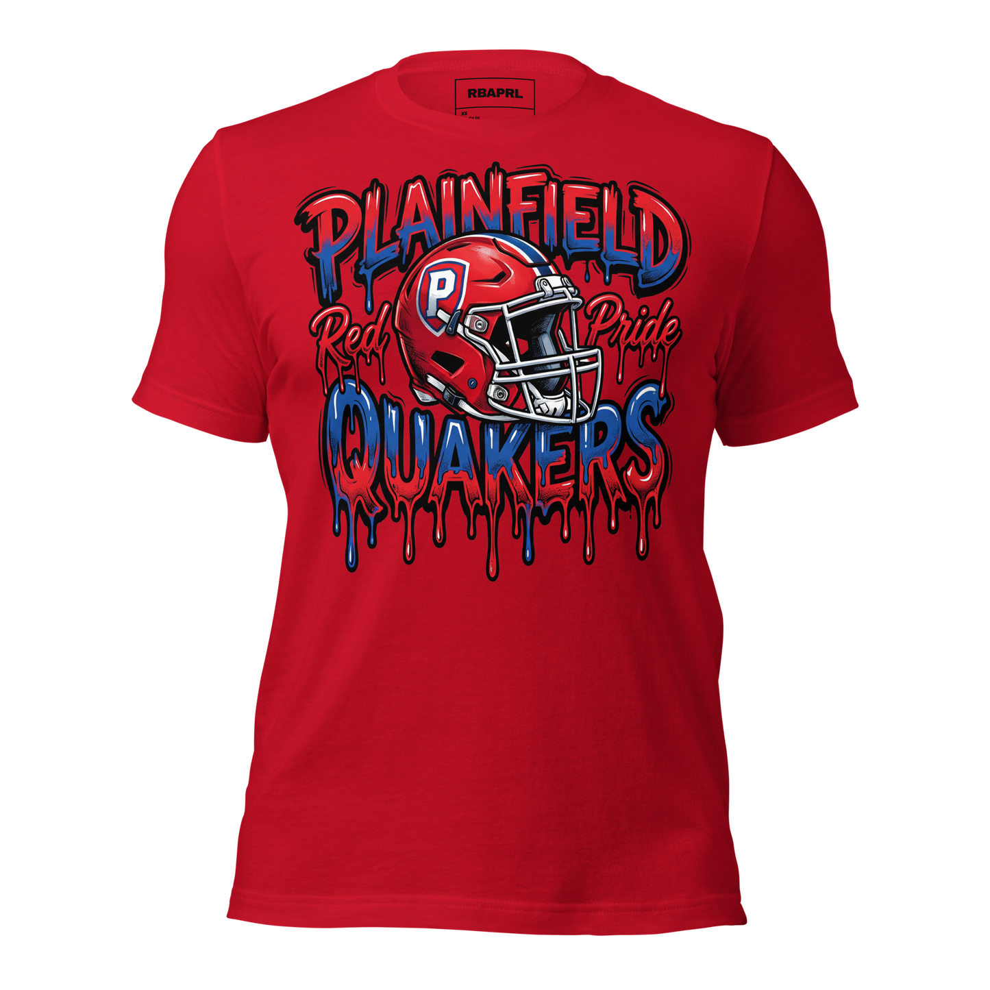Plainfield Quakers Football T-Shirt in Red – Indiana Spirit Wear by Hometown Gameday Co.