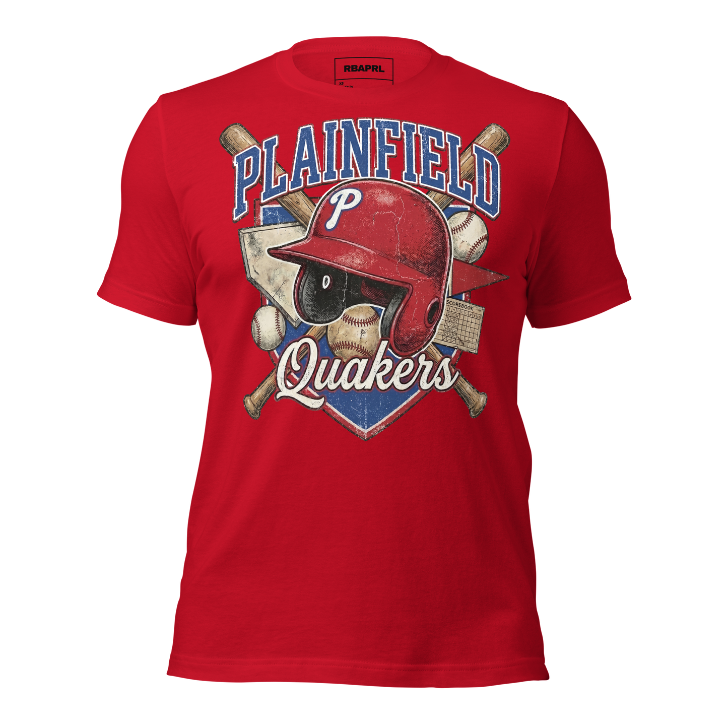 Plainfield Quakers Baseball T-Shirt in Red – Indiana Spirit Wear by Hometown Gameday Co.