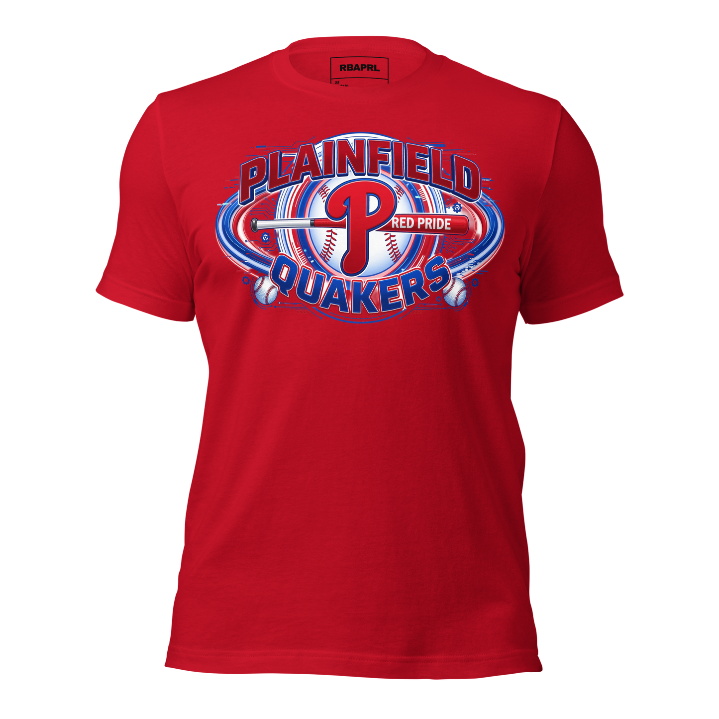 Plainfield Quakers Baseball T-Shirt in Red – Indiana Spirit Wear by Hometown Gameday Co.