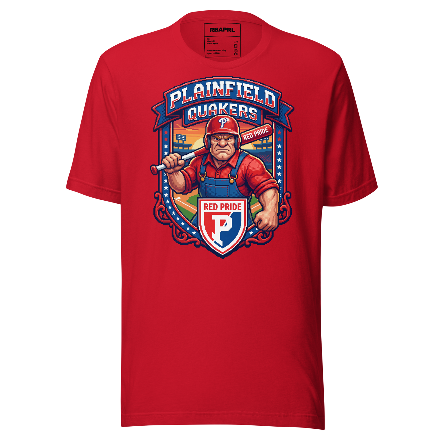 Plainfield Quakers Baseball T-Shirt in Red – Indiana Spirit Wear by Hometown Gameday Co.