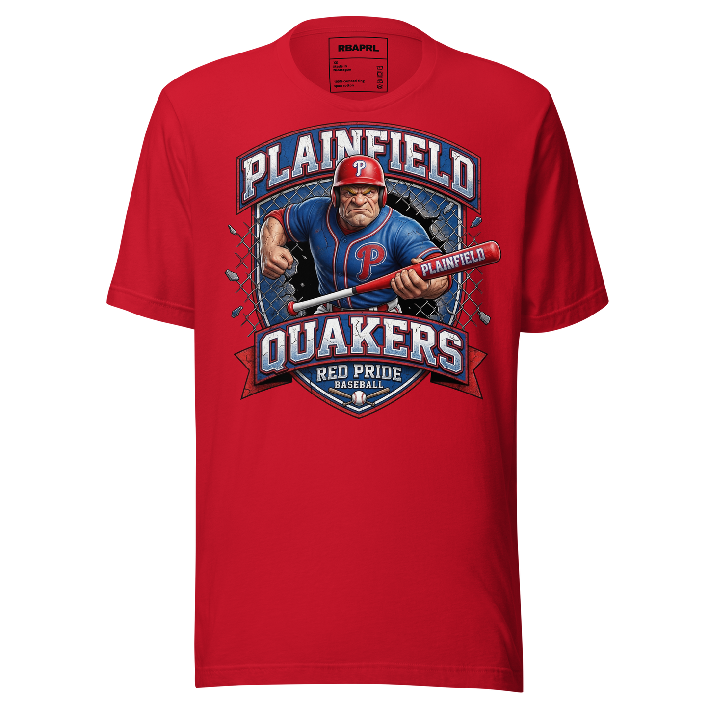 Plainfield Quakers Baseball T-Shirt in Red – Indiana Spirit Wear by Hometown Gameday Co.