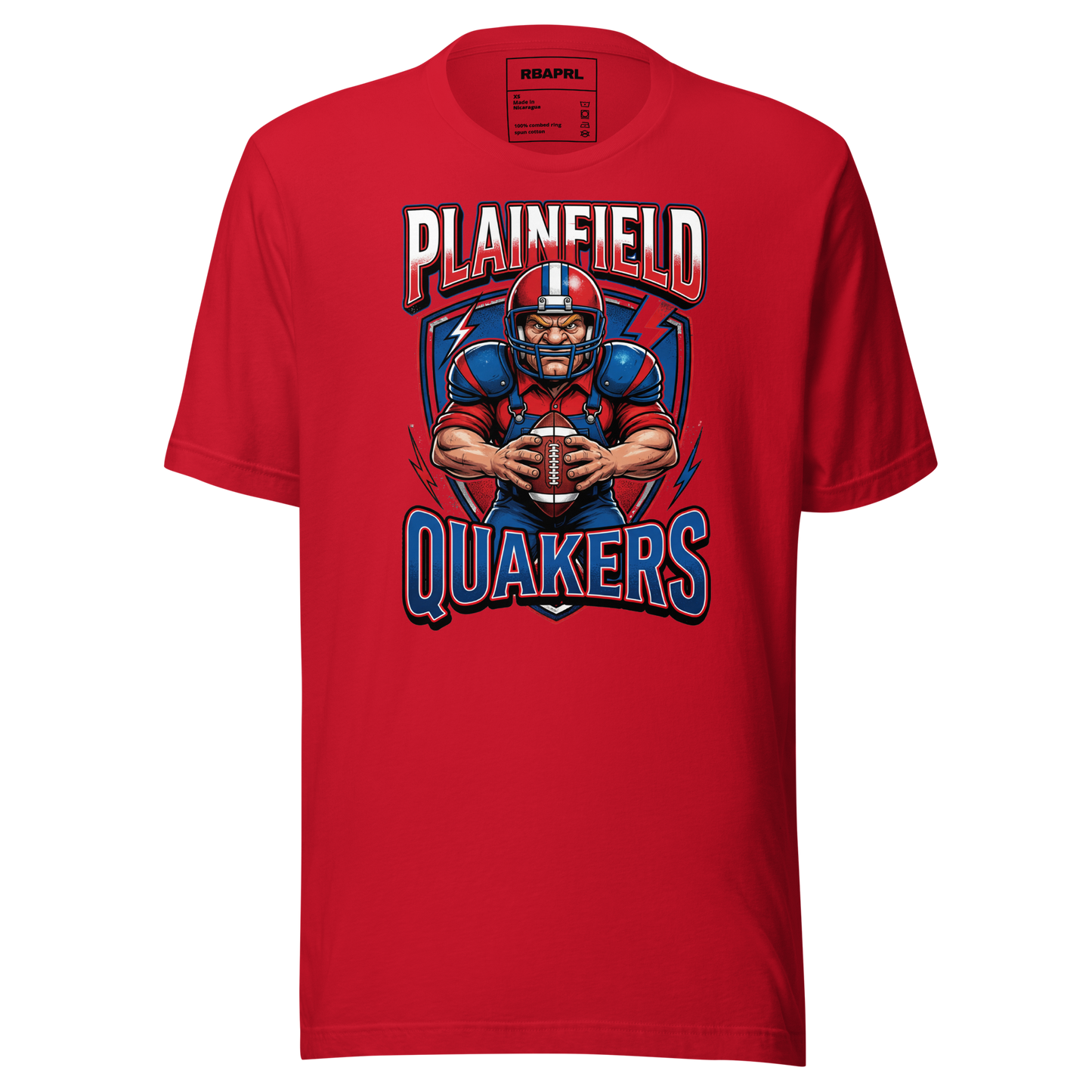 Plainfield Quakers Football T-Shirt in Red – Indiana Spirit Wear by Hometown Gameday Co.
