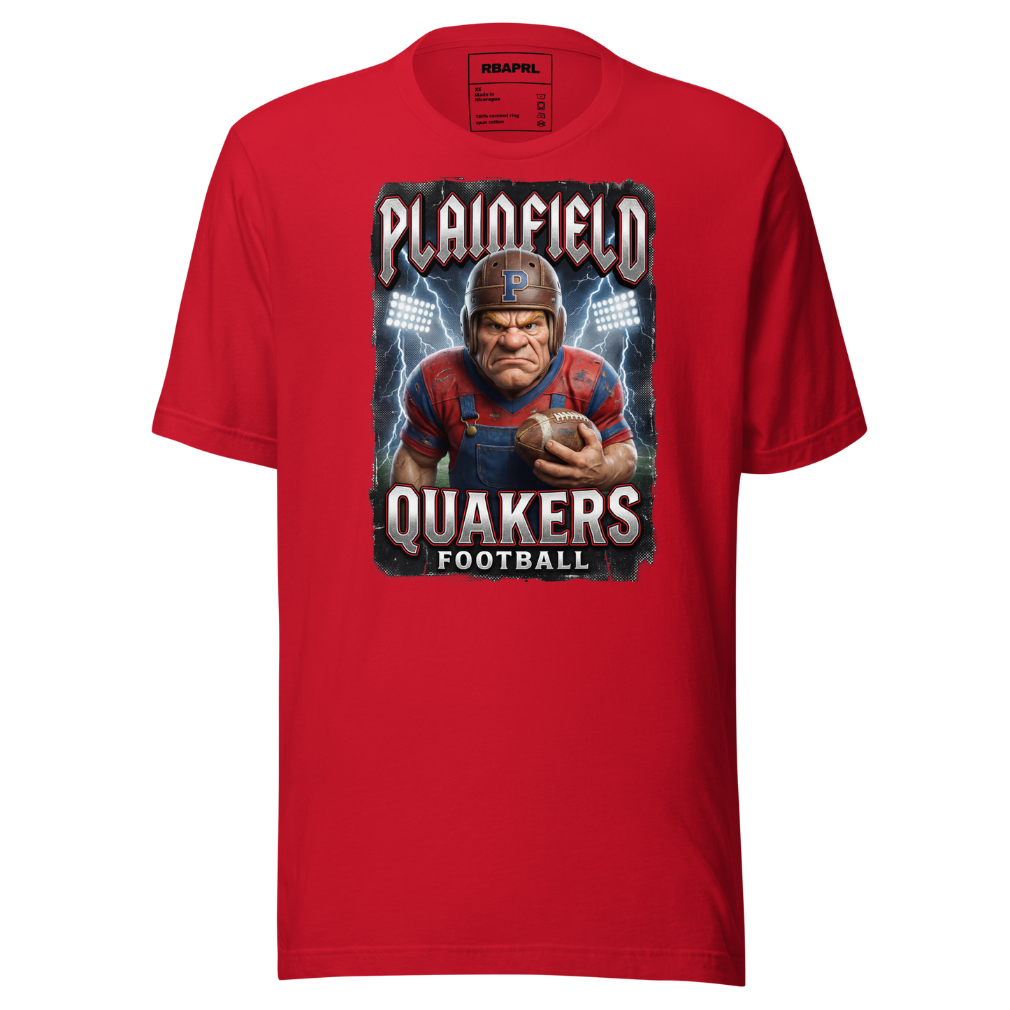 Plainfield Quakers Football T-Shirt in Red – Indiana Spirit Wear by Hometown Gameday Co.