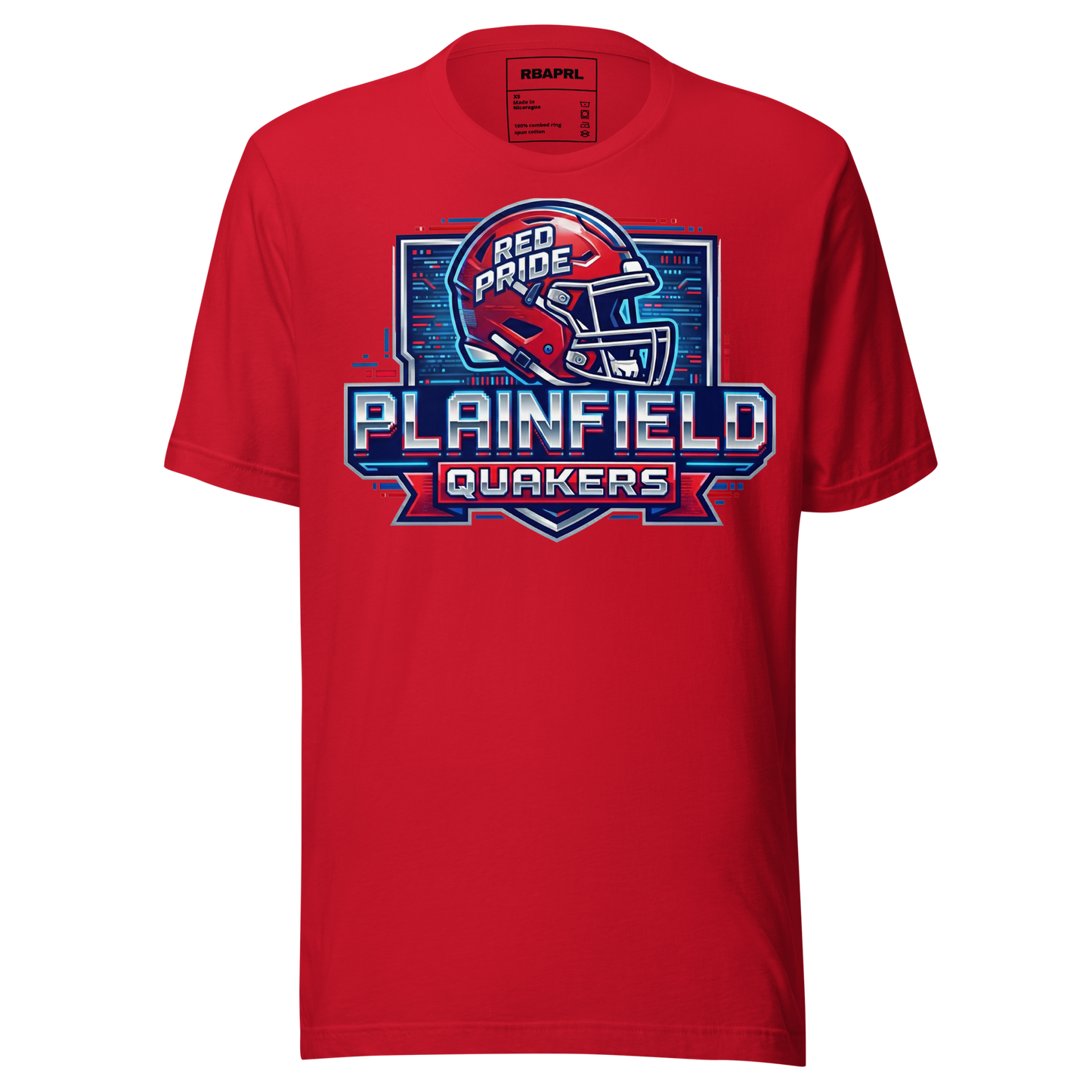 Plainfield Quakers Football T-Shirt in Red – Indiana Spirit Wear by Hometown Gameday Co.