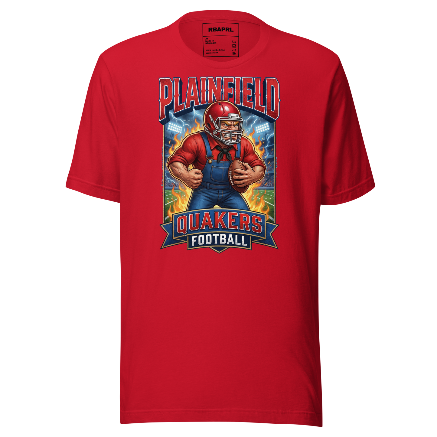Plainfield Quakers Football T-Shirt in Red – Indiana Spirit Wear by Hometown Gameday Co.