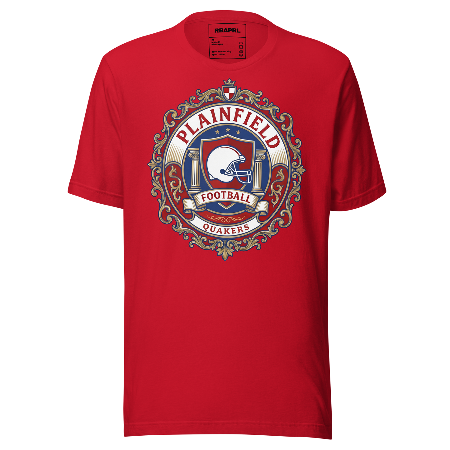 Plainfield Quakers Football T-Shirt in Red – Indiana Spirit Wear by Hometown Gameday Co.