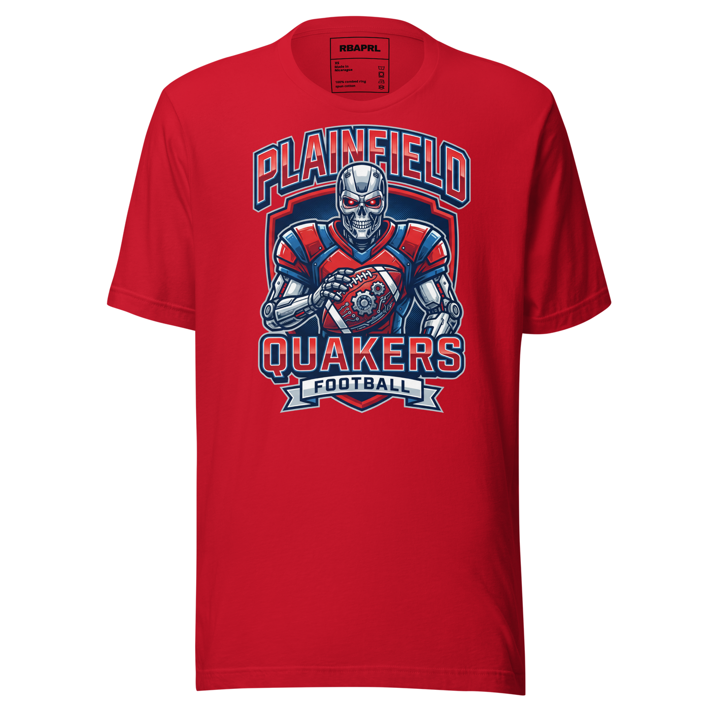Plainfield Quakers Football T-Shirt in Red – Indiana Spirit Wear by Hometown Gameday Co.