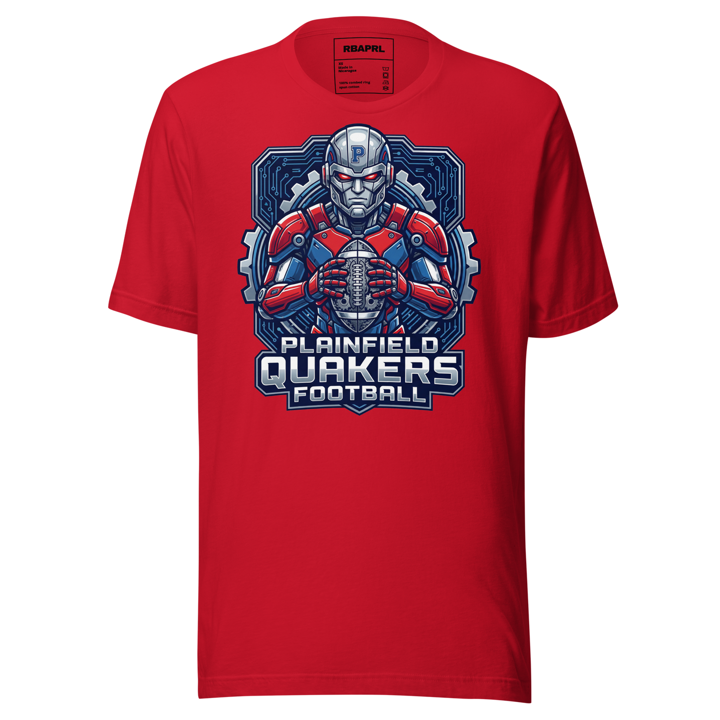 Plainfield Quakers Football T-Shirt in Red – Indiana Spirit Wear by Hometown Gameday Co.