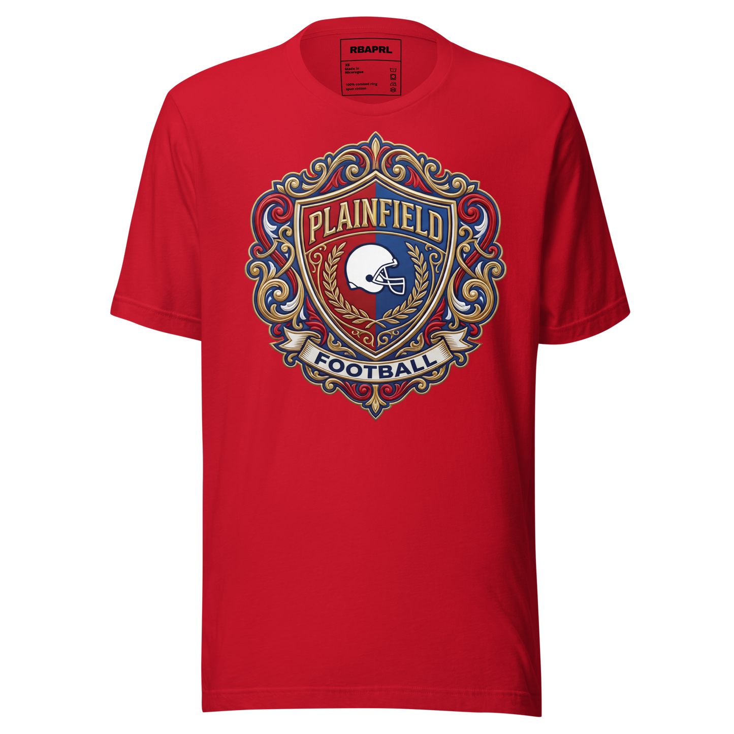 Plainfield Quakers Football T-Shirt in Red – Indiana Spirit Wear by Hometown Gameday Co.
